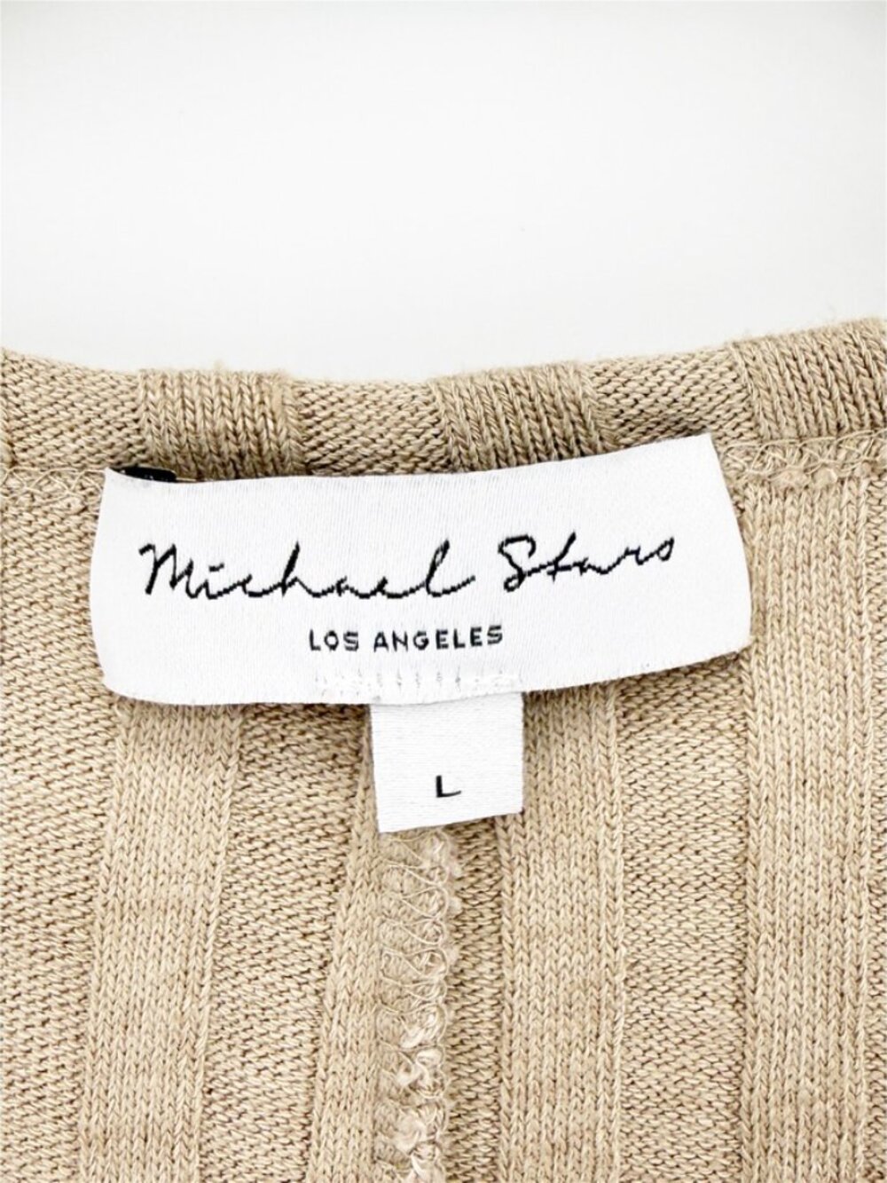 Michael Stars Jinny Power Shoulder Top in Tan L - Picture 8 of 11